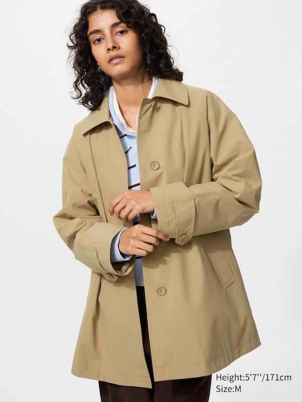

Короткое однобортное пальто свободного кроя Uniqlo, 32 beige