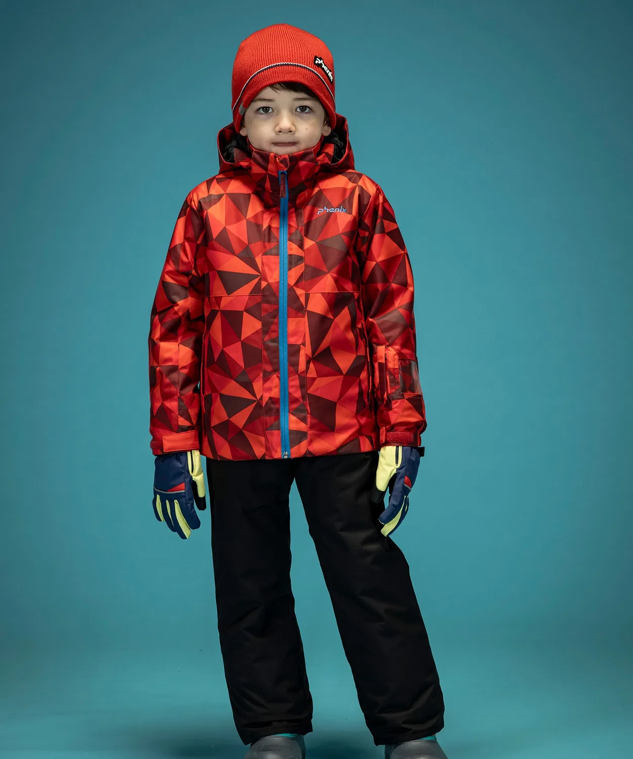 Детский ски-костюм Playing in Snow Junior Two-piece phenix, красный