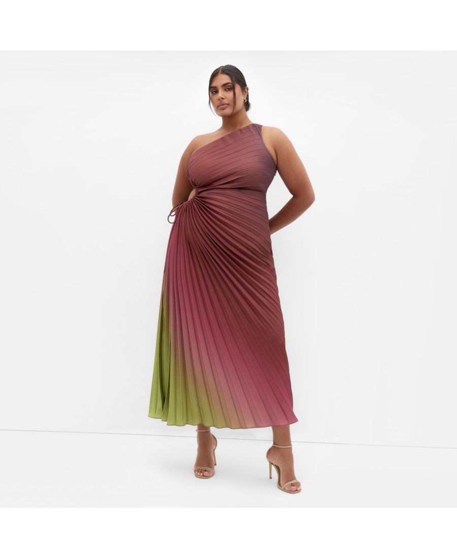 

Платье-макси Aliza с принтом и складками, больших размеров CITY CHIC, Matcha ombre