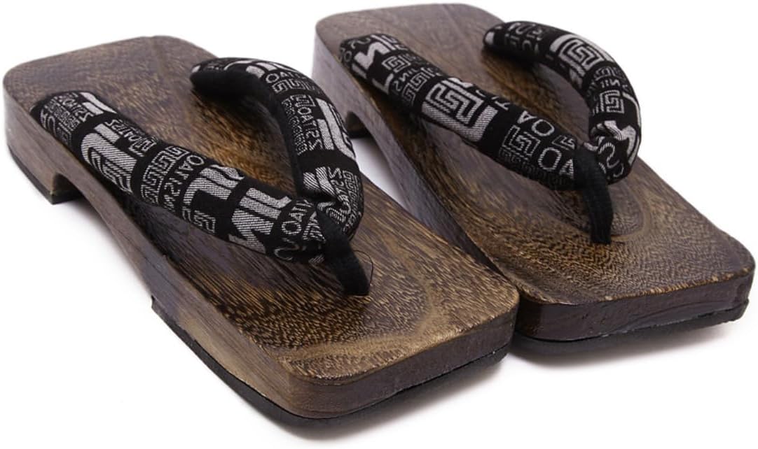 

Японские мужские деревянные сабо гета, сандалии с принтом, шлепанцы, мягкие тапочки, традиционная японская обувь Lexamen, Style B
