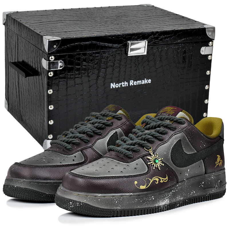 

Air Force 1 Abrasion Resistant Low top Skateboard Shoes Men's Nike, темно night star-gift box 4