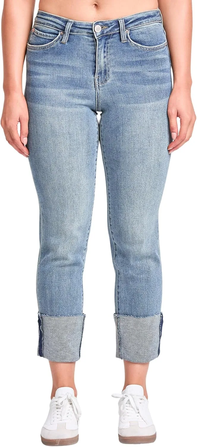 

YMI Women's Jeans Luxe Dixie High Rise Mega Cuff Straight Leg, P023360