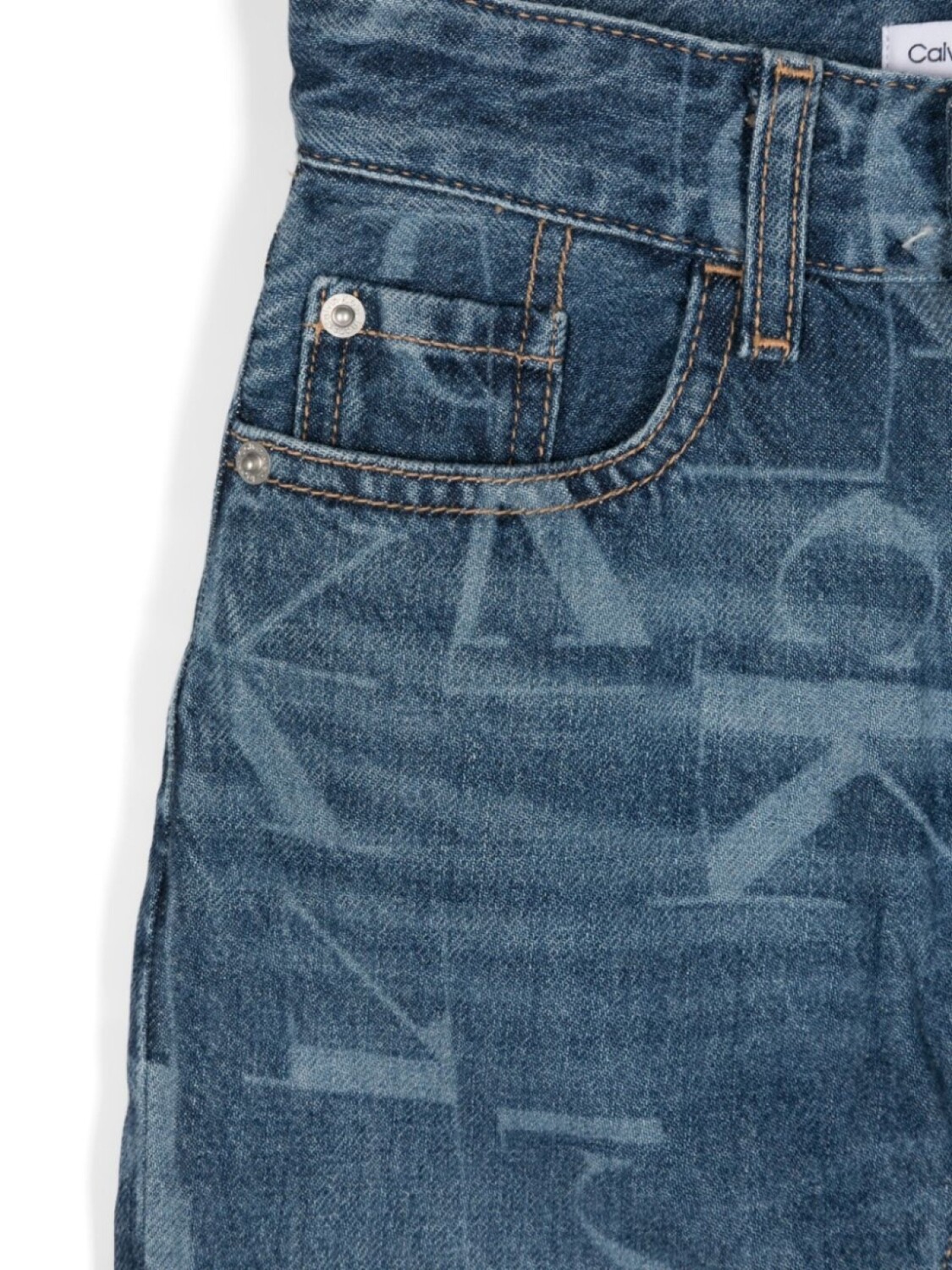 Прямые джинсы средней посадки Calvin Klein Kids, синий — фото 3