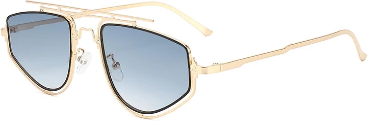 

Стильные солнцезащитные очки в стиле панк с двойным острием, защита от ультрафиолета UV400. Защита от ультрафиолета для вождения на открытом воздухе, стильные и универсальные TKKTLLT, Smoke