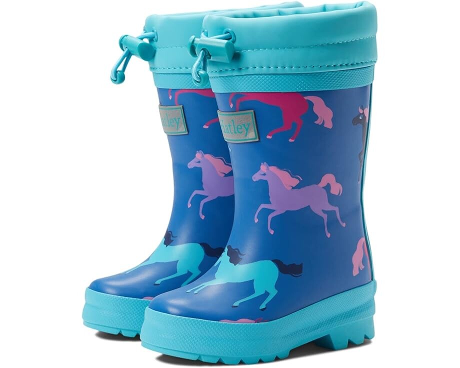 

Ботинки Hatley Prancing Horses Sherpa Lined Rain Boots), синий
