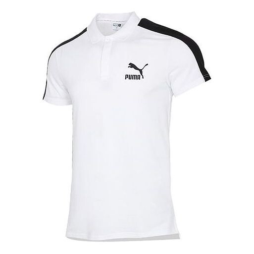 

Рубашка поло iconic t7 polo shirt 'white black' Puma, белый