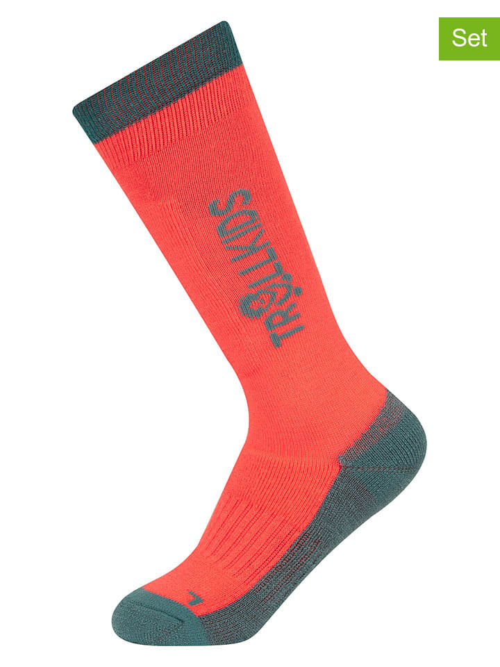 

Trollkids Комплект из 2 пар: детские лыжные/сноубордные носки «Kids Ski» красного цвета