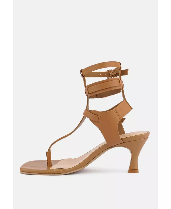 NEREID черные сандалии гладиаторы с вырезом на каблуке kitten heel Rag & Co — фото 2