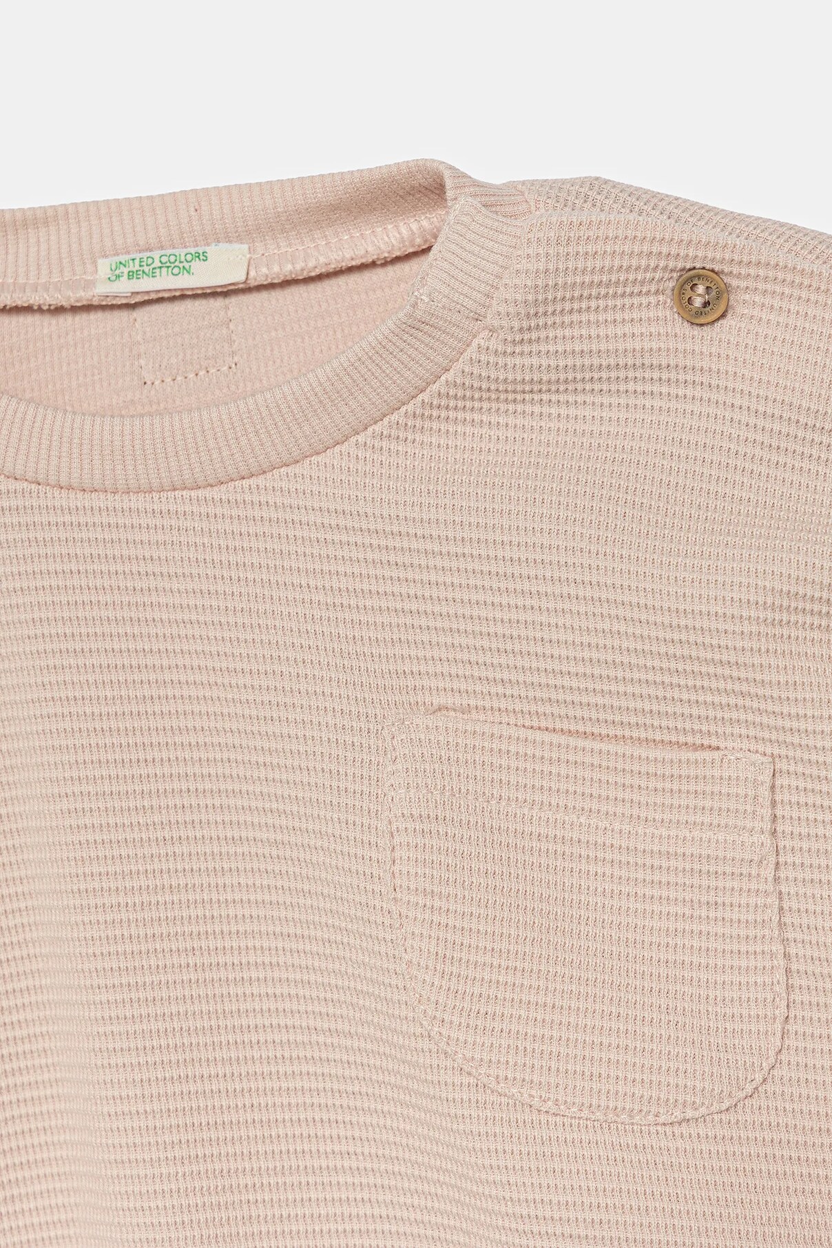 Детская хлопковая кофта с длинными рукавами United Colors Of Benetton, розовый — фото 4