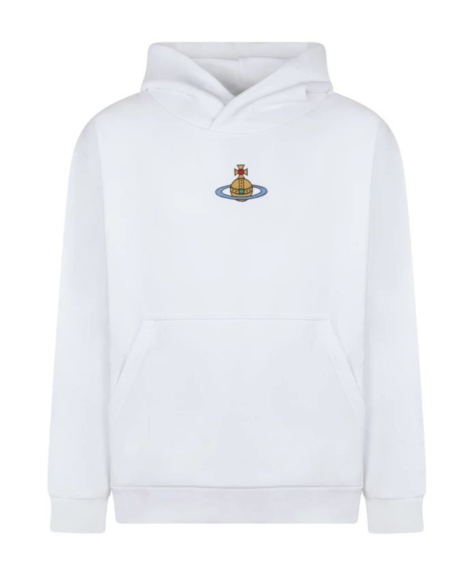 

Толстовка с капюшоном белого цвета с вышитым логотипом. Vivienne Westwood, белый