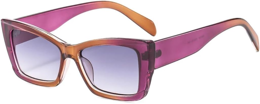 

Модные ретро-солнцезащитные очки «кошачий глаз» для женщин и мужчин, стильные, для активного отдыха и путешествий, с защитой от УФ-излучения UV400 TVTBBVV, Purple Brown Gray