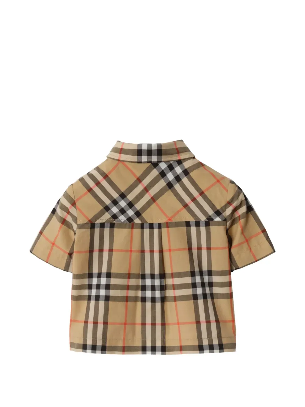 Комплект из двух предметов из хлопка в клетку BURBERRY KIDS, бежевый — фото 3