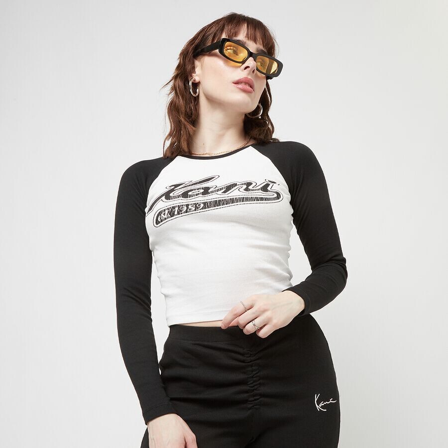 

Лонгслив Varsity Crop Block Rib Longsleeve Karl Kani, цвет white/black