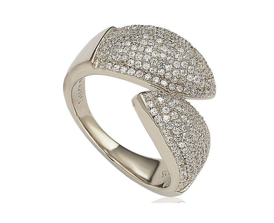 

Кольцо Suzy Levian из стерлингового серебра с кубическим цирконием, инкрустированное бриллиантами Suzy Levian New York, White