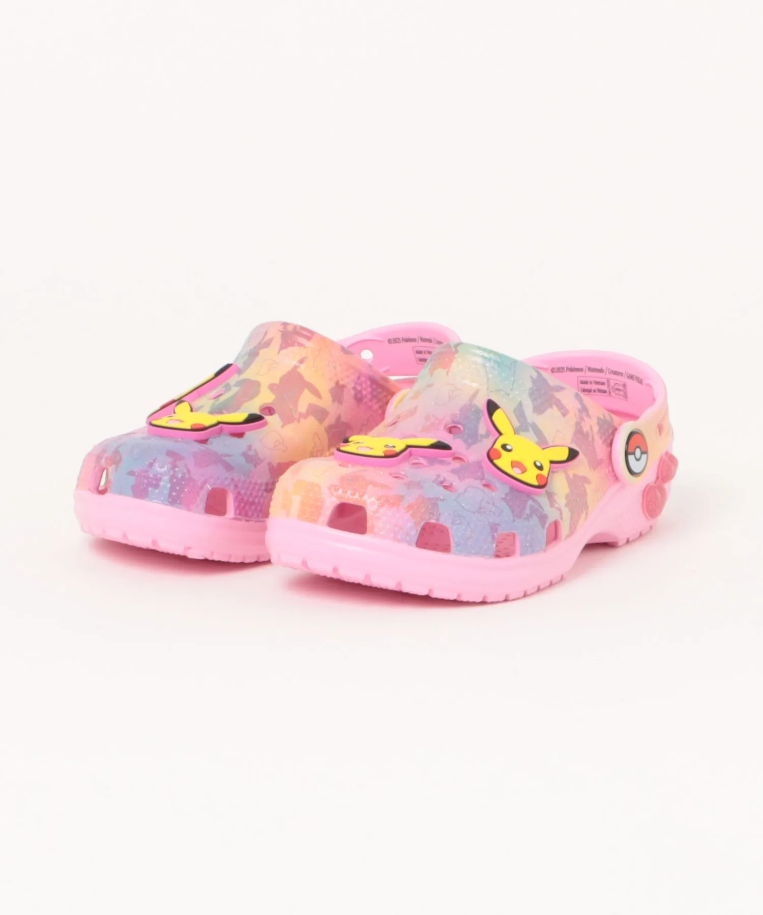 Детские кроксы crocs Classic Clog K Pikachu Pink