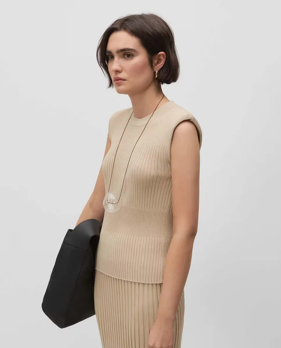 

Женский трикотажный топ с подплечниками Simorra, натуральный