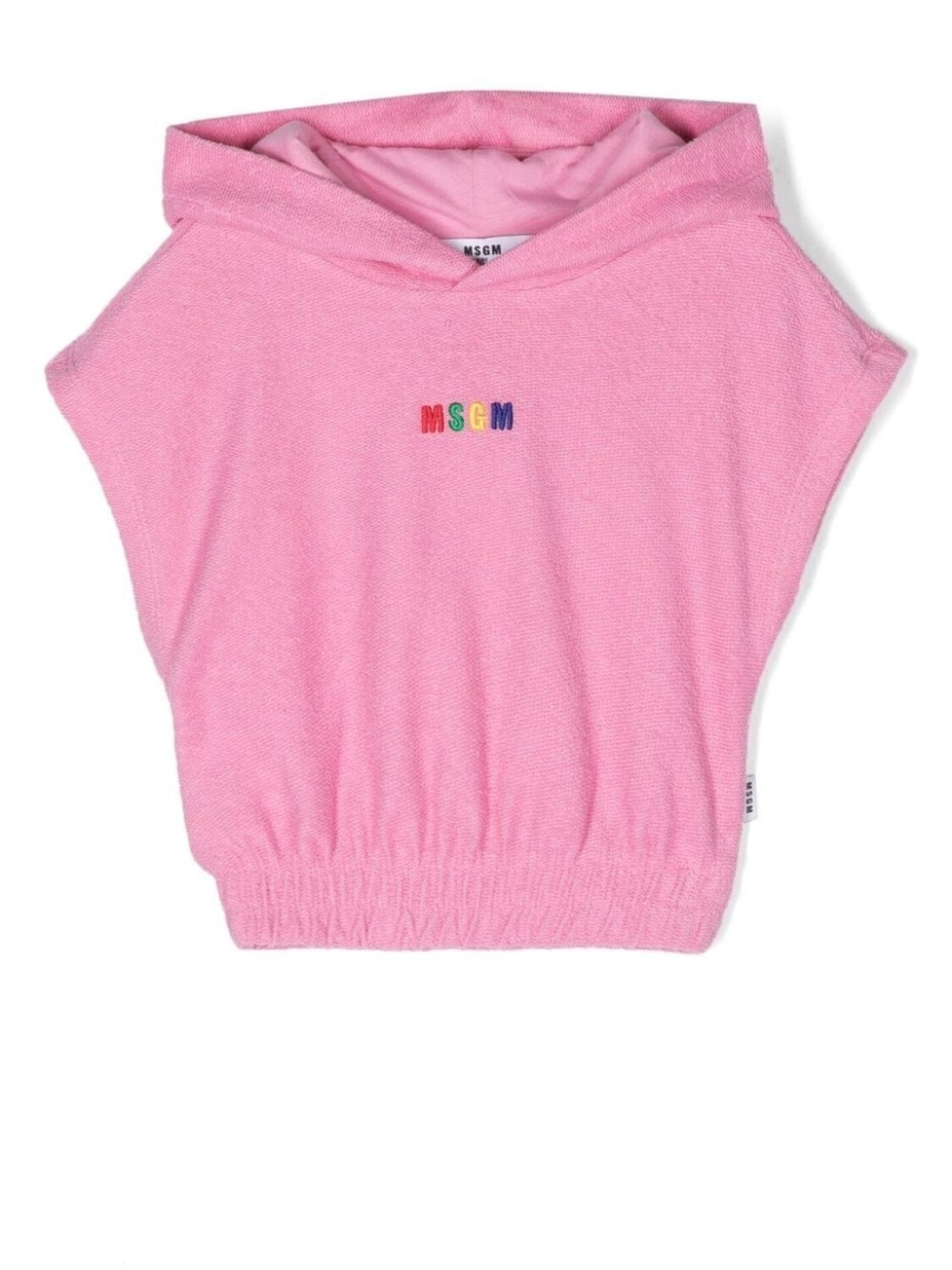 

MSGM Kids пуловер с капюшоном и рукавами кап, розовый