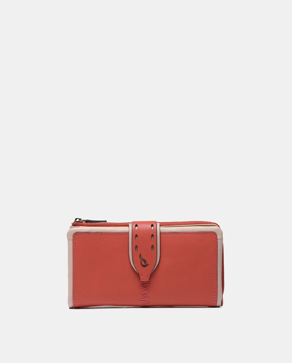 

Большая сумка Oceans Diary из зеленой кожи Abbacino, коралловый