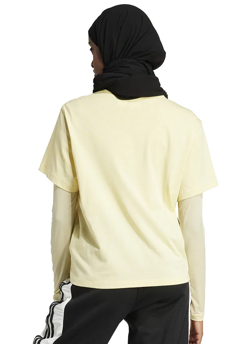 Футболка, свободный крой, Adicolor Trefoil Boxy, Adidas, желтый — фото 2