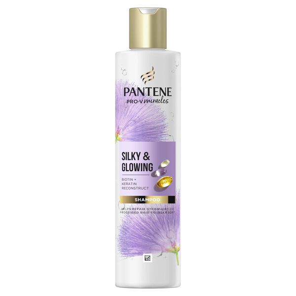 

Шампунь для волос с биотином и кератином, 250 мл Pantene Silky&Glowing