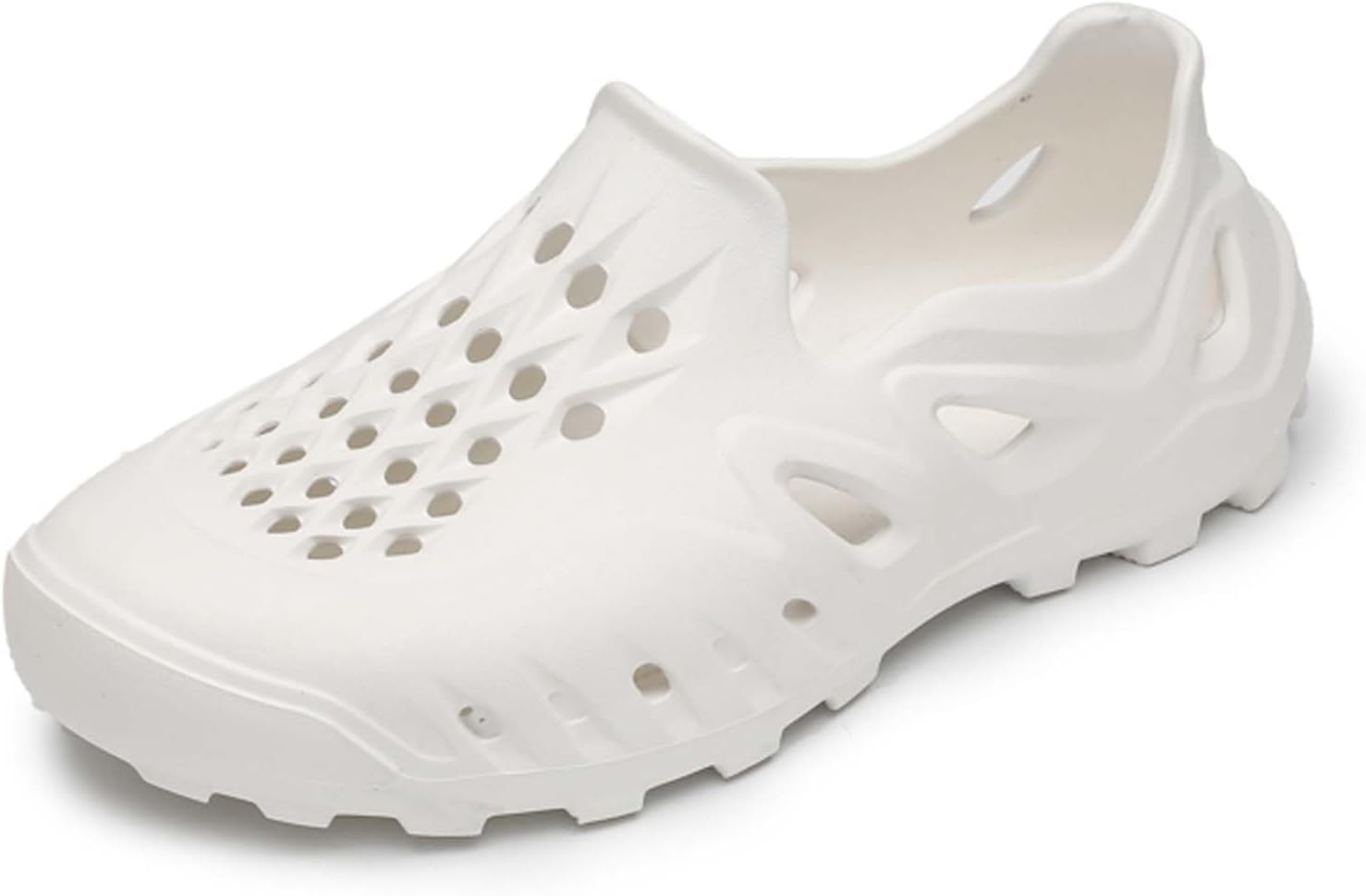 

DZBAJRQM Мужские и женские сандалии Летние дышащие шлепанцы с утолщенной подошвой Удобная повседневная обувь для сада, улицы, плавания, пляжа Быстро сохнущие водные туфли, белый