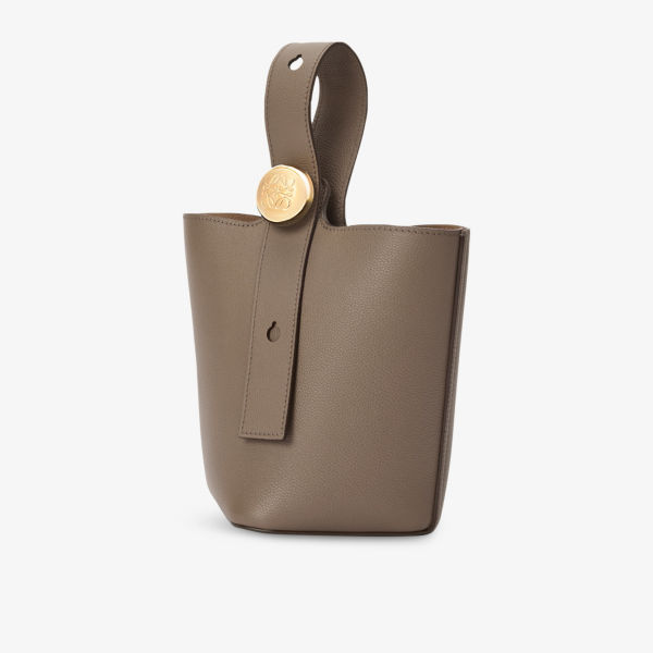

Мини-кожаная сумка-ведерко Pebble Loewe, коричневый