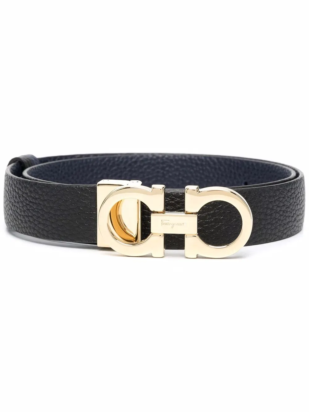 

Ремень с металлическим логотипом Ferragamo, черный