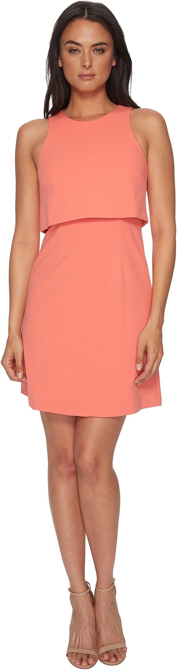 

Платье Donna Morgan Sleeveless Fit and Flare Pop-Over, цвет Vermillion