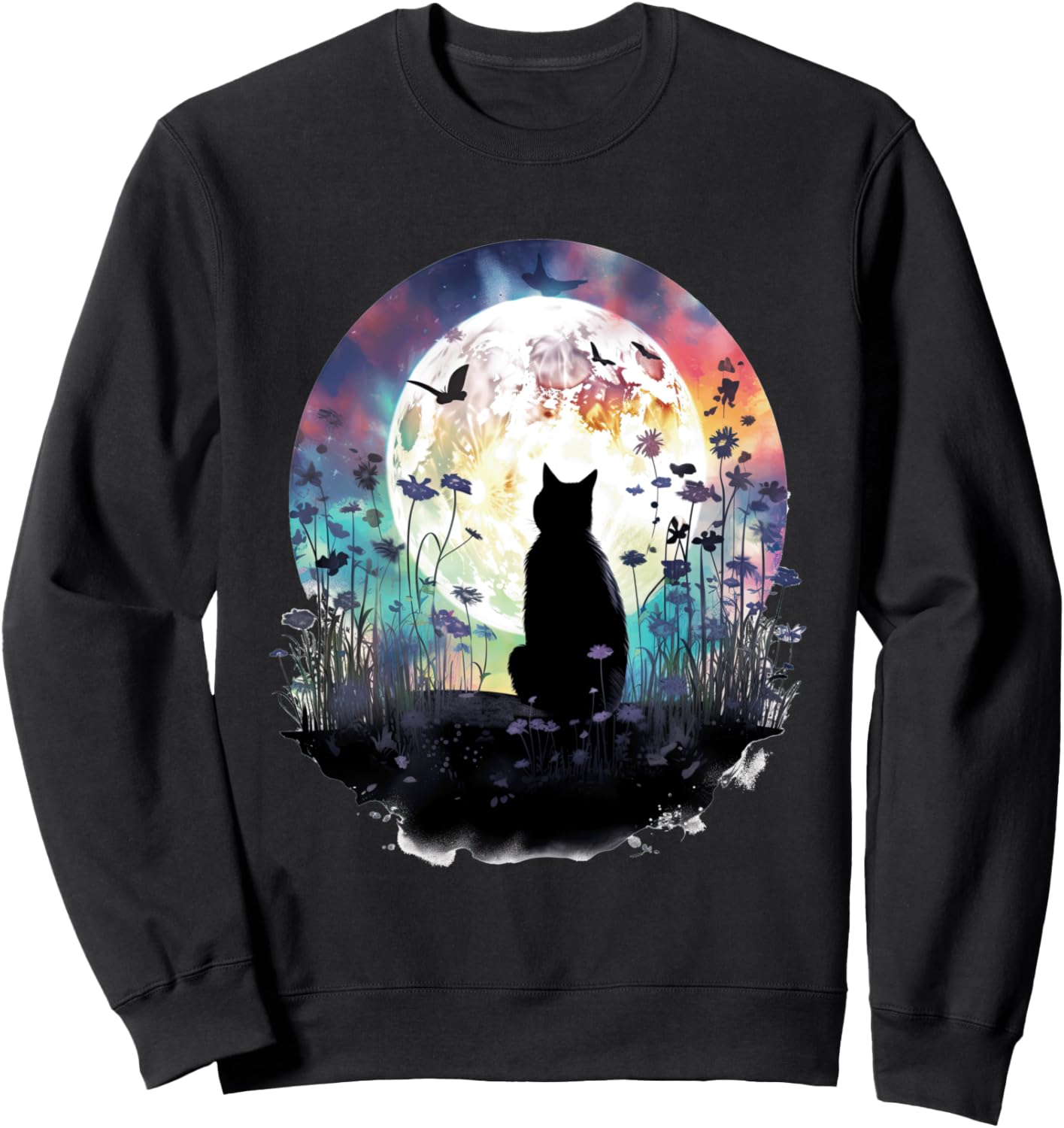 

Стильная толстовка с изображением кошки в деревенском стиле, украшенная бабочками и цветами Cottagecore Goblincore And Fairycore Stuff, черный