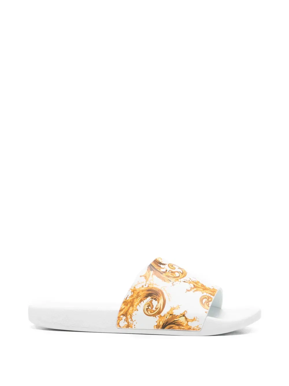Печатные шлепанцы Versace Jeans Couture, белый