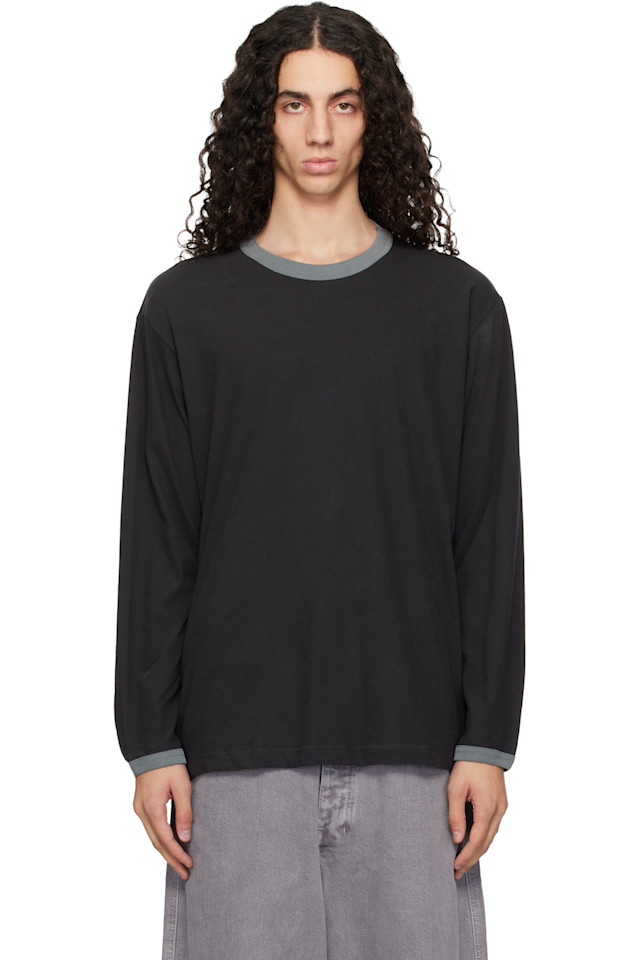 

Lady White Co. Серая двухцветная футболка с длинными рукавами