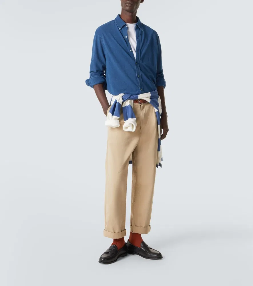 Хлопковая сетчатая рубашка Polo Ralph Lauren, синий — фото 2