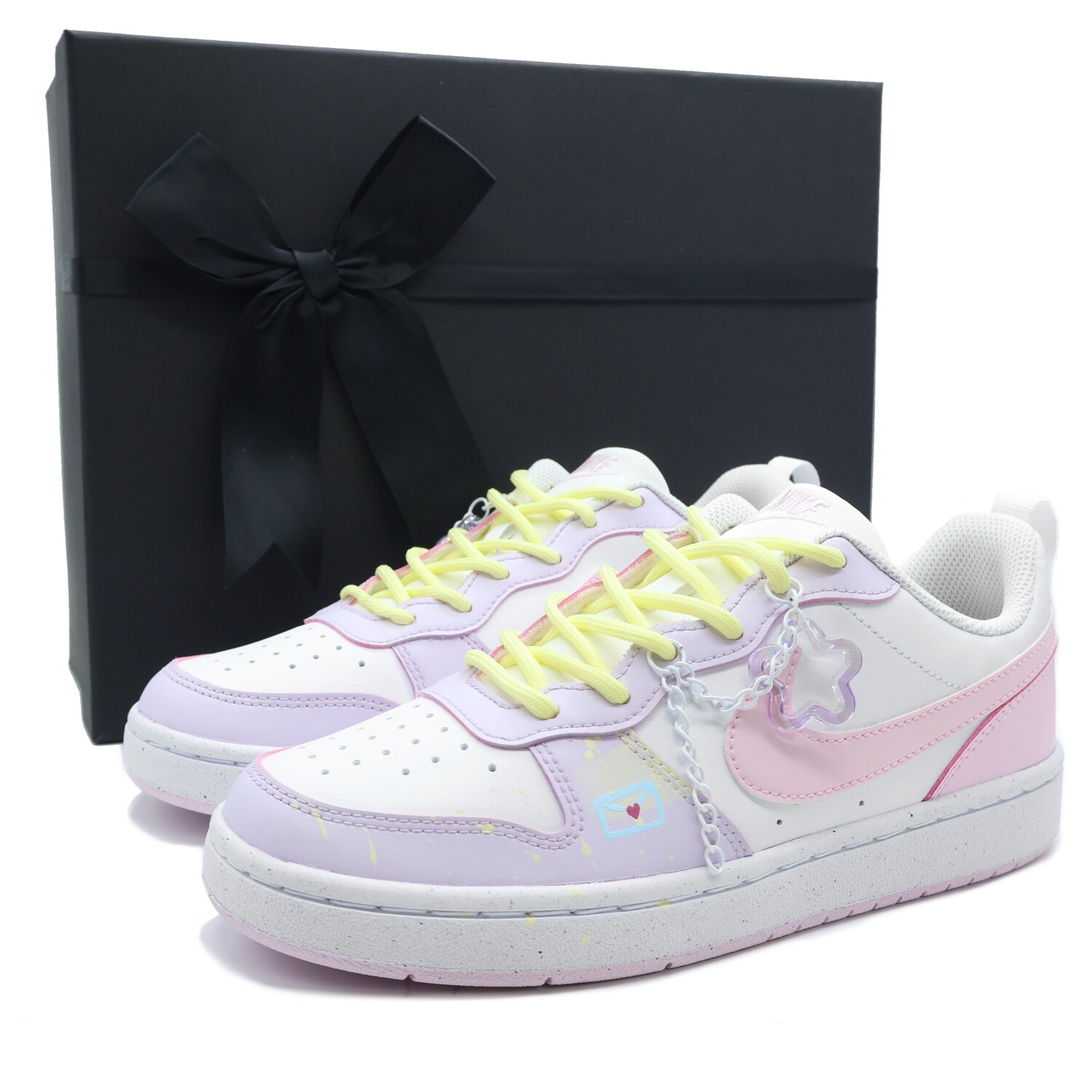 

Кроссовки Nike Court Borough Skateboarding Shoes Women's Low-top White, Pink, Purple, светло-фиолетовый