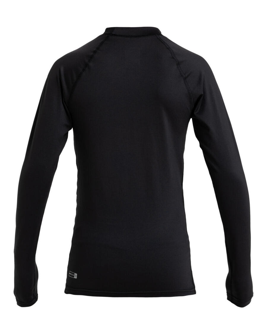 QUIKSILVER Футболка для серфинга с длинными рукавами и защитой от ультрафиолета UPF 50 на каждый день, черная, для мальчиков — фото 2