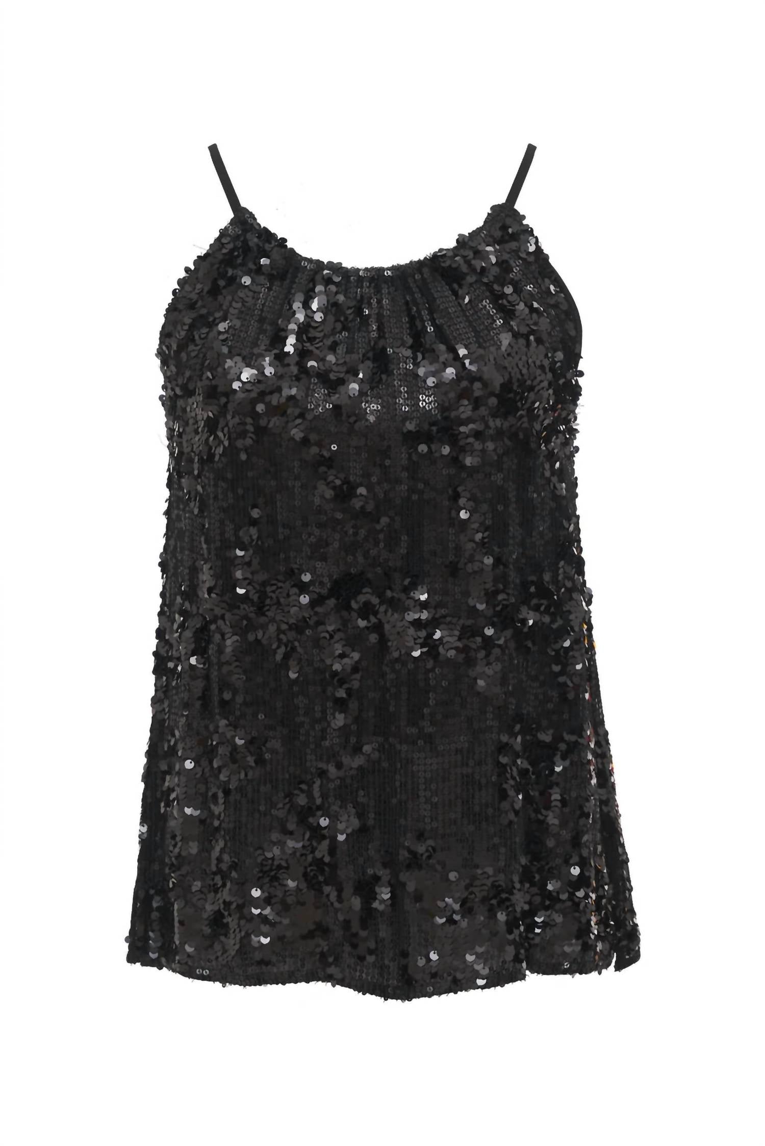 

Женский топ Lexi Sequin Halter черного цвета Gold Hawk
