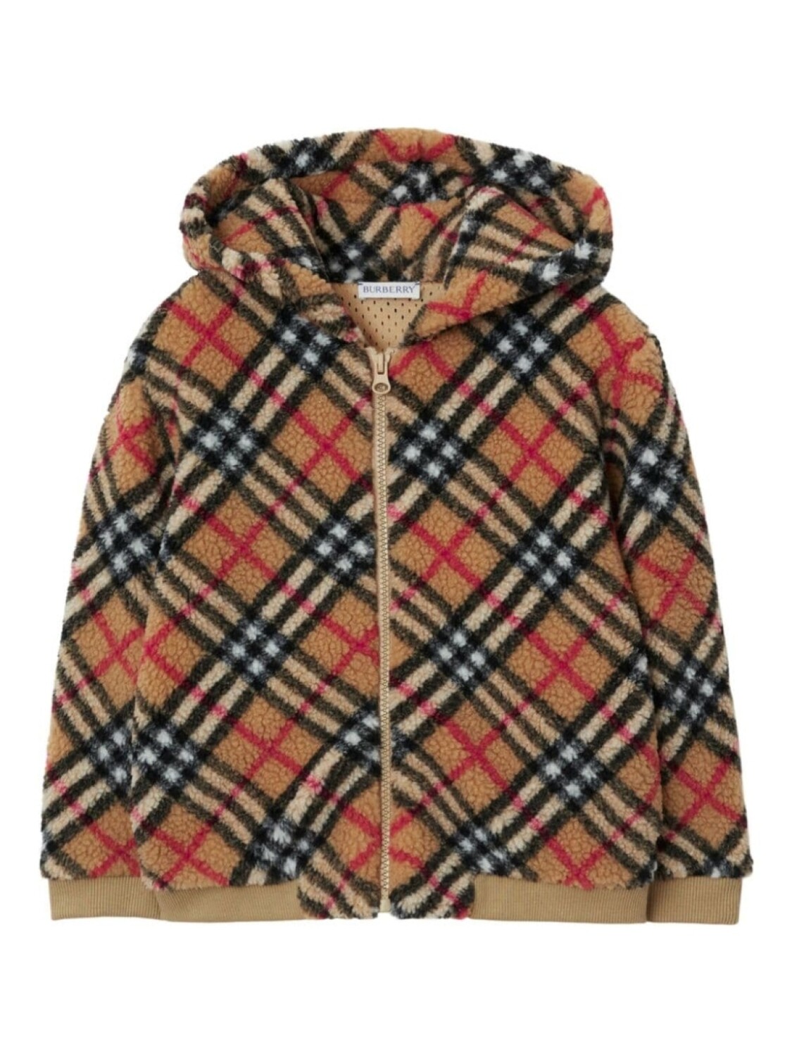 

Burberry Kids флисовое худи в клетку Vintage Check, нейтральный цвет