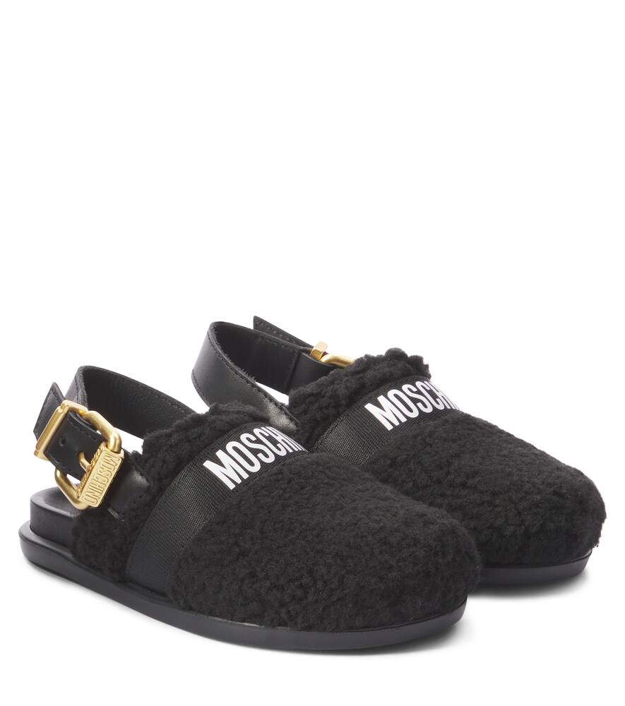 

Логотипные слингбэки-клоги Moschino Kids, Black