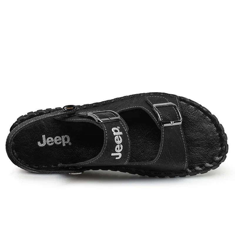Пляжные сандалии мужские на пряжке, реверсивные Jeep, черный — фото 4