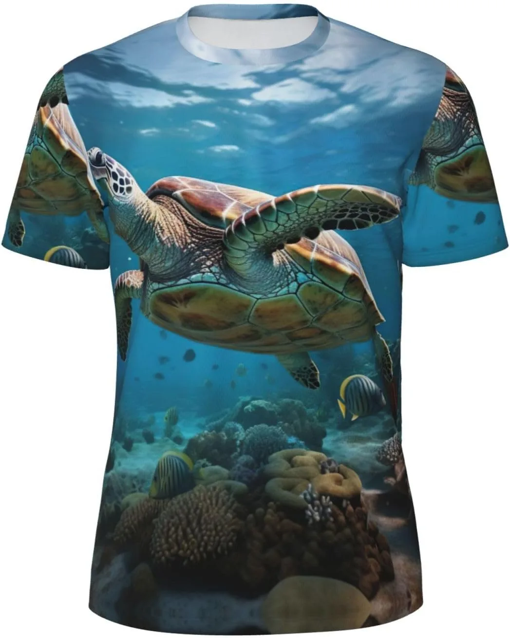 

Футболка мужская летняя с принтом морских черепах, легкая и дышащая SDFHU