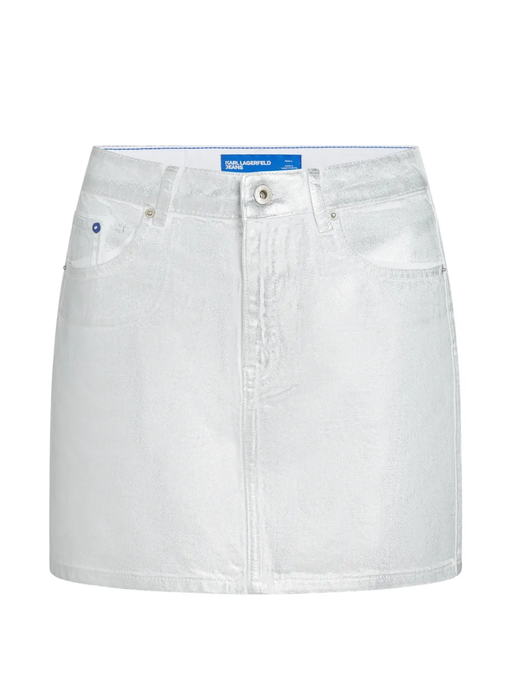 

Джинсовая юбка мини с карманами Karl Lagerfeld Jeans, серебряный