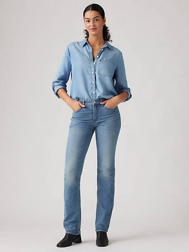 

314 Формирующие прямые женские джинсы Levi's, цвет Cool Money - Medium Wash
