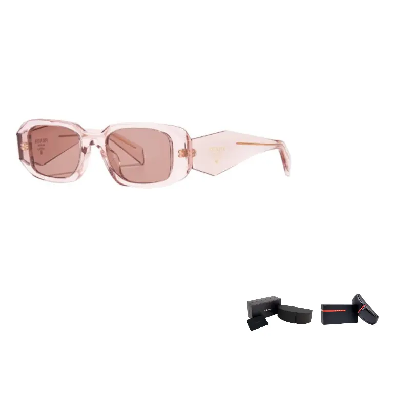 

PRADA Прямоугольные солнцезащитные очки с металлической оправой и эмалевым покрытием для женщин в многоцветном исполнении, 19Q10D Transparent Pink+Pink Lens