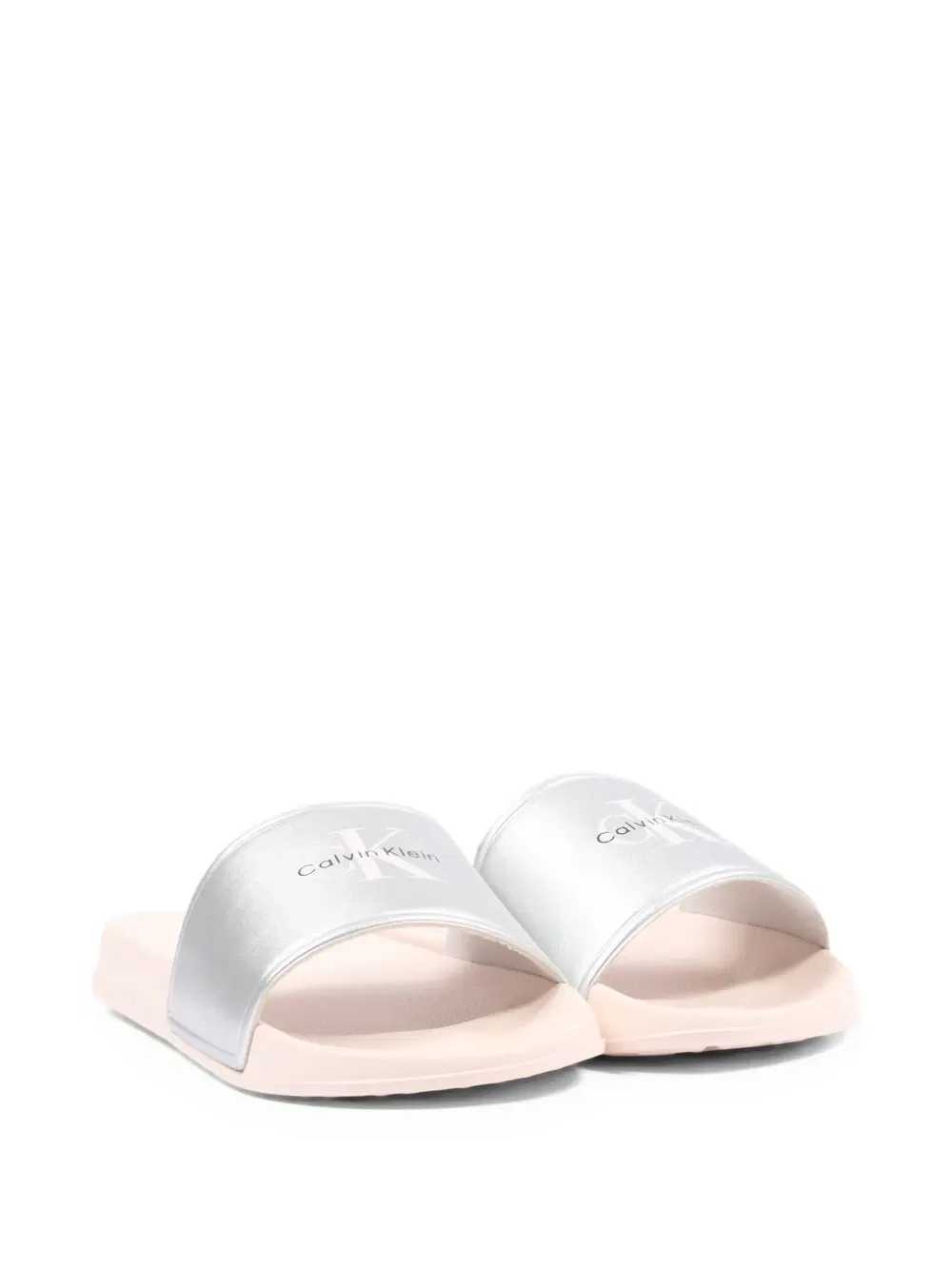 Слайды с логотипом Calvin Klein Kids, серебро