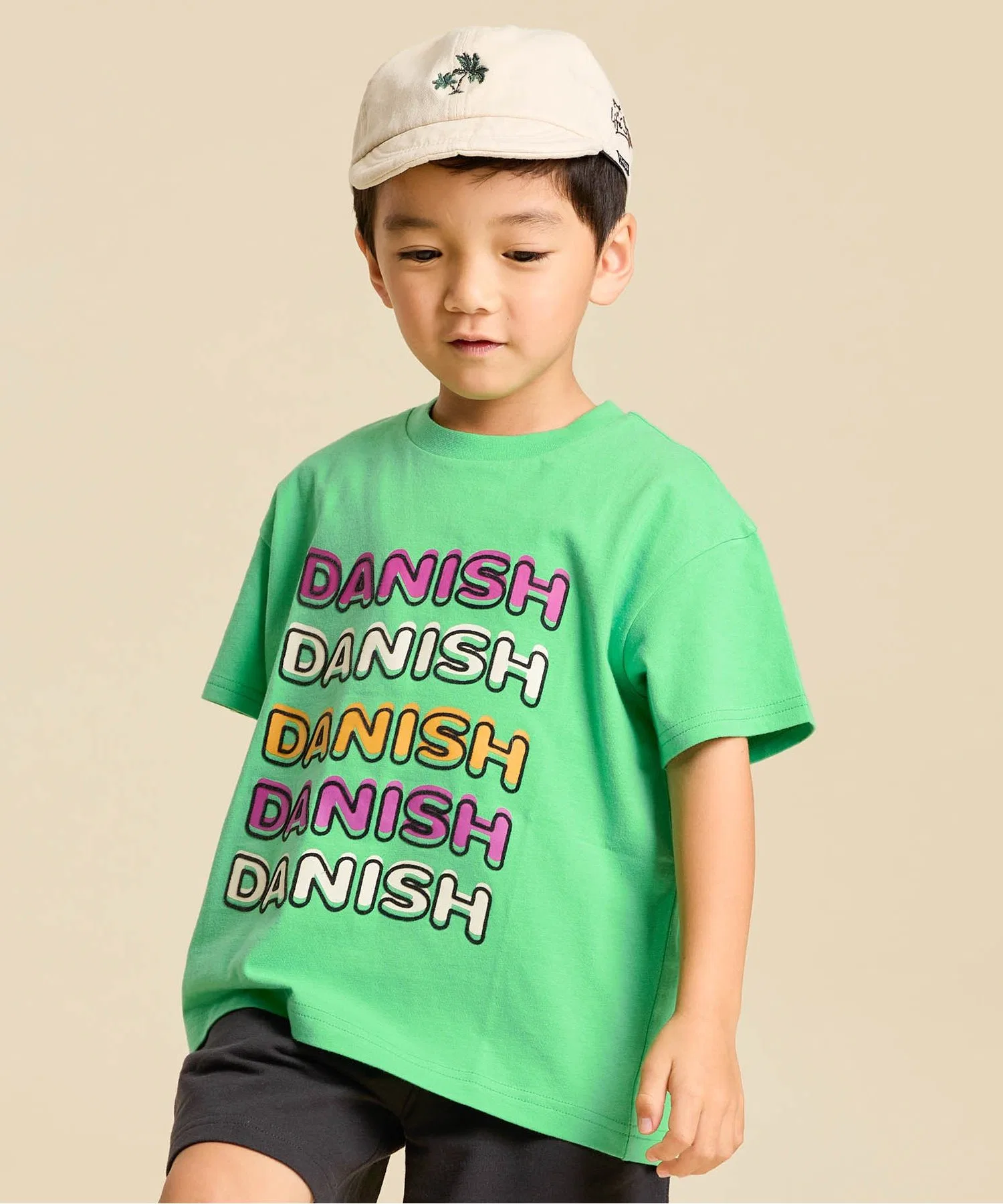 Детская футболка F.O.KIDS винтажная, зелёная