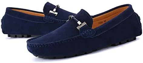 Мокасины замшевые мужские Loafers Dark Blue Abnkarwin — фото 4