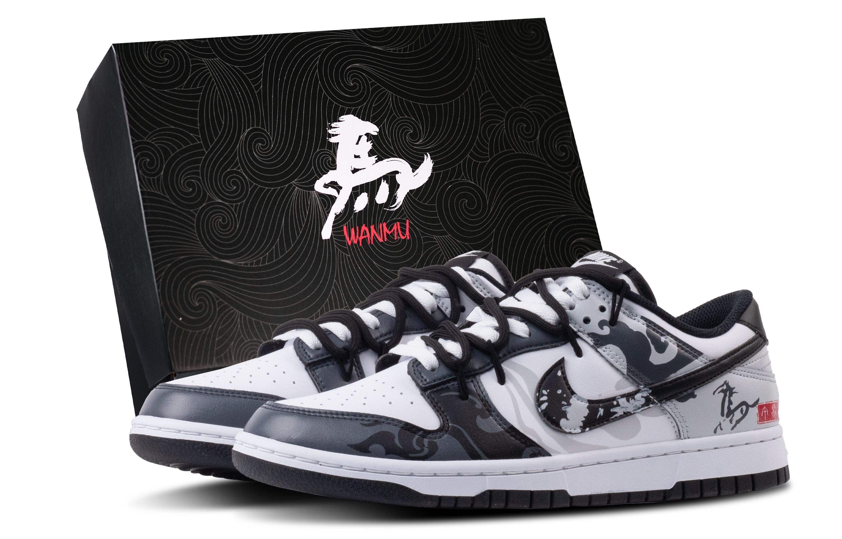 

Nike Кроссовки для скейтбординга Dunk Immediate Success Cushioning Coverage низкие, унисекс, черные, белые, серые