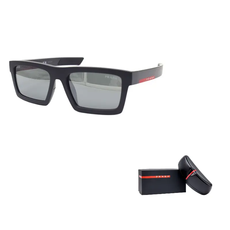 

PRADA Прямоугольные солнцезащитные очки для мужчин, Dark Gray