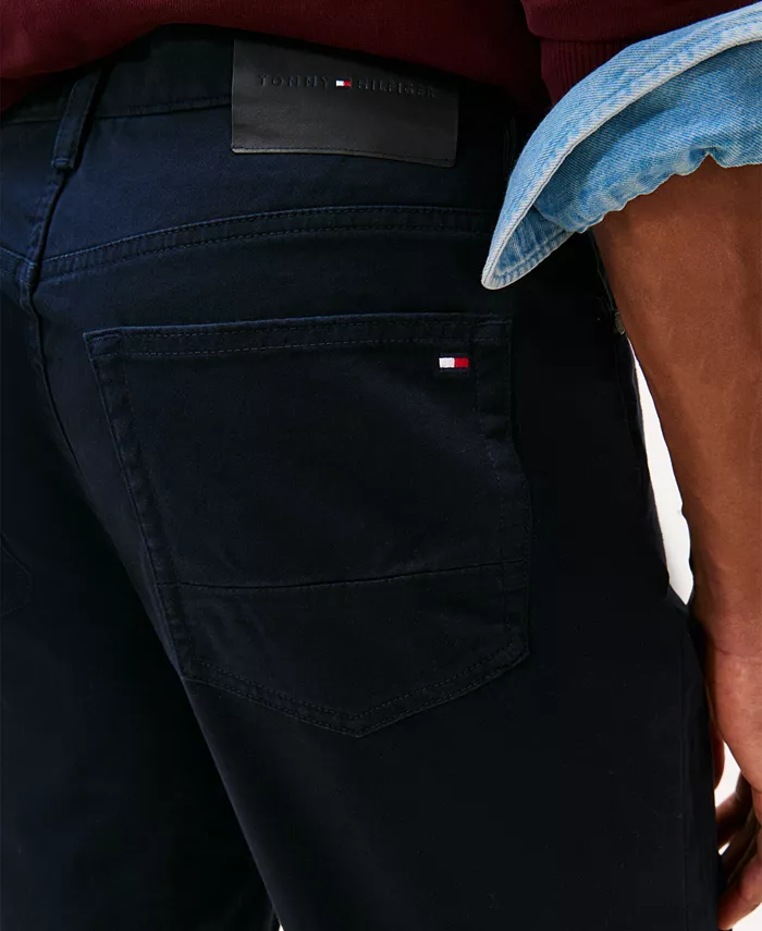 Мужские брюки Denton Slim-Straight Five-Pocket с эластичным твилом Tommy Hilfiger, синий — фото 3