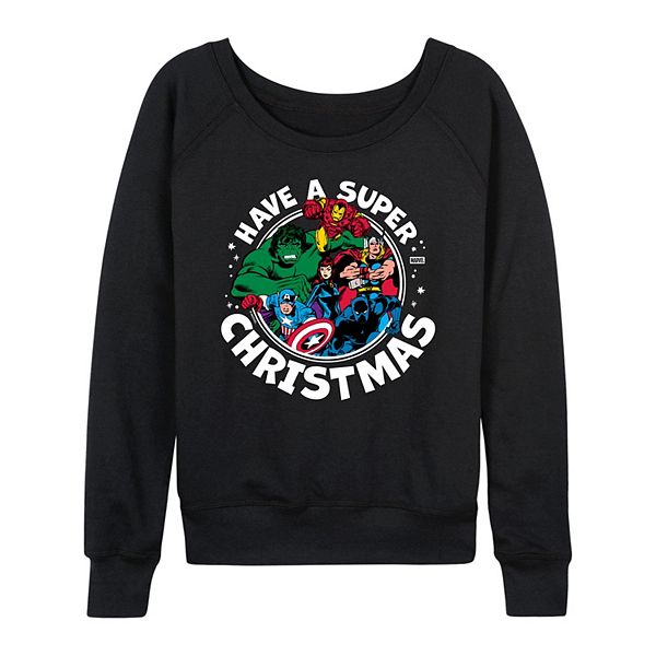 

Женская футболка с длинным рукавом из френч терри Marvel, Black