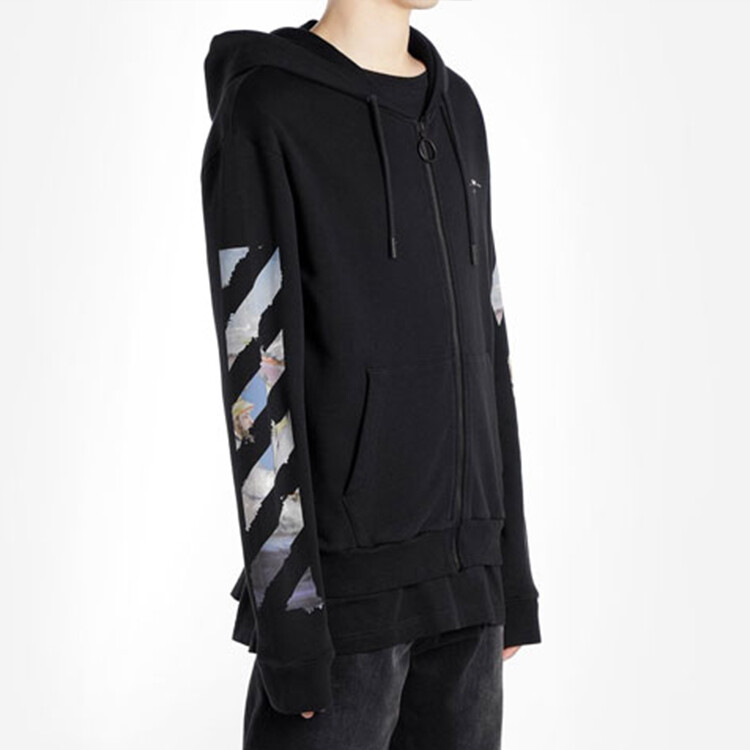 Разноцветная толстовка с капюшоном на молнии Diag Off-White — фото 4